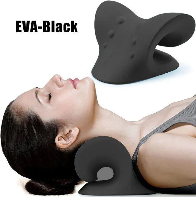 Neck Shoulder Stretcher Relaxer Massage Pillow Cervical Chiropractic Traction Device for Pain Relief Cervical Spine Alignment